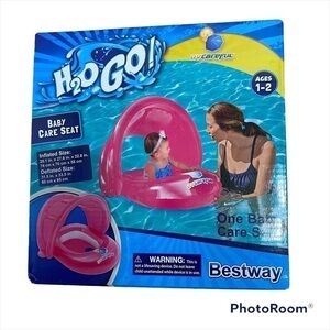 H2O Go Baby Inflatable Pool Boat Floatie Detachable Sun Shade NEW Pink